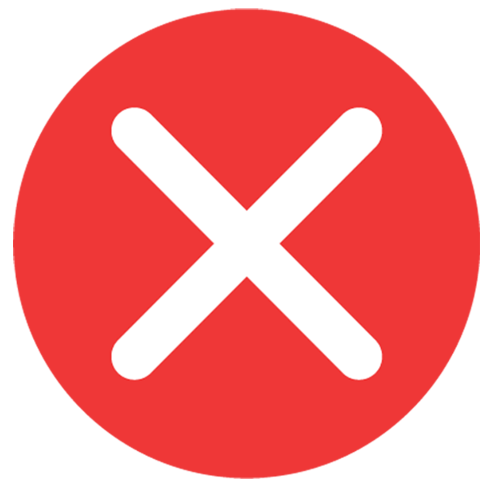 red circle with a white X